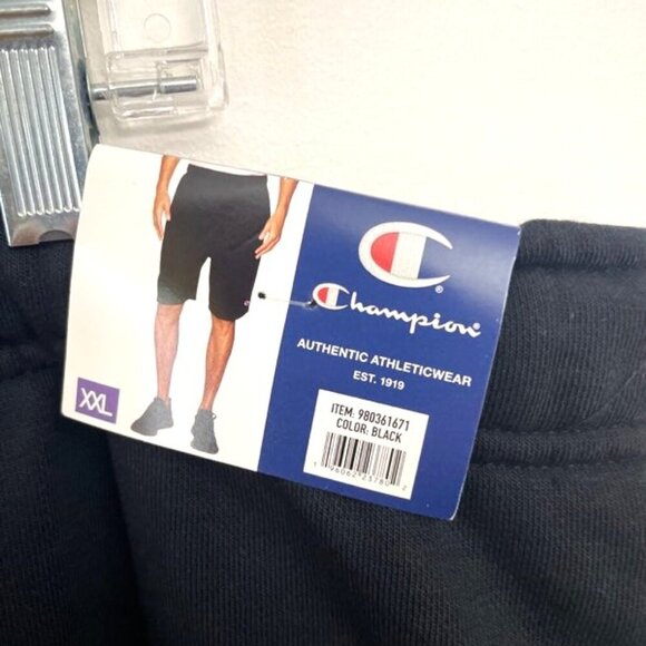 Champion Men's XXL Authentic Athleticwear French Terry Shorts Black Lounge - Picture 5 of 9